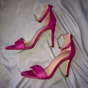Metaphor Pink Suede Heels